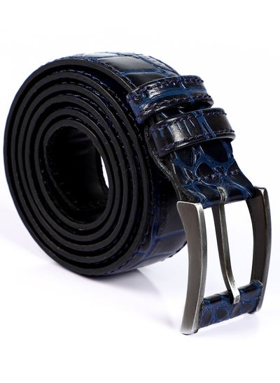 اشتري Reprile Patterned Men Belt - Navy Blue في مصر