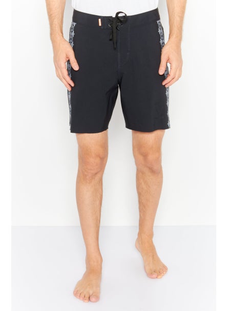 Buy Men Drawstring Graphic Printed Board Shorts, Black Combo in UAE