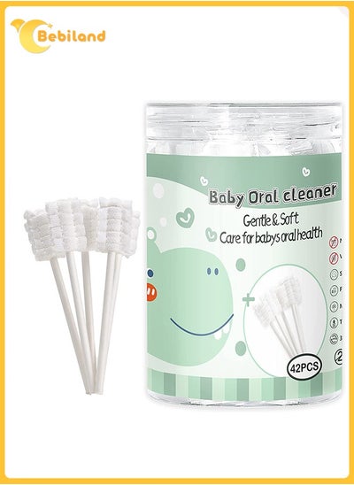 Buy 42 Pcs Baby Toothbrush Newborn or Baby Tongue Cleaner, Disposable Baby Gum Cleaning Gauze, Oral Cleaning Care, Suitable for 0-36 Months Baby in UAE