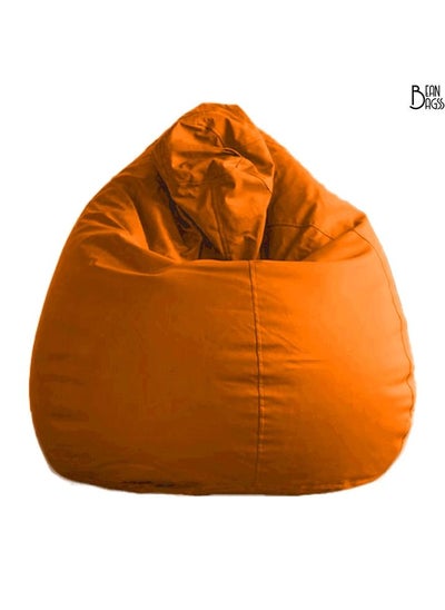 Buy PVC Orange Bean Bag Filled Multi Purpose Faux Leather Bean Bag in UAE