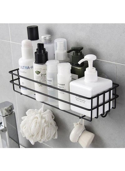 اشتري Wall Bathroom Shelves - Kitchen Storage – Multipurpose Rack and Shampoo Holder with 4 Hook  Adhesive Shower Caddy Metal Shelf Without Drilling في السعودية