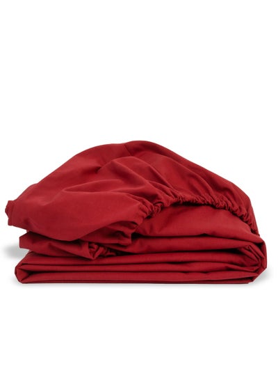 Buy Fitted Sheet Burgundy 120x200 in Egypt
