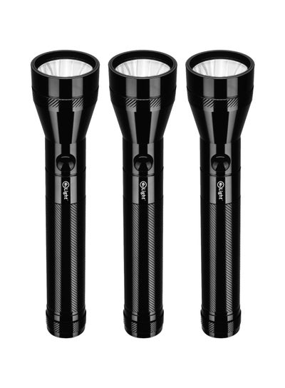 Buy 3 Pieces Torches Combo Rechargeable LED Flash Light High Efficiency And Strong Power Unbreakable Front Cover Durable Switch 90 Minutes Operating time in UAE