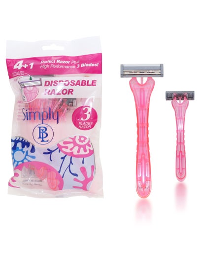 Buy Simply 3-Blade Razor, 5 Pieces in Saudi Arabia