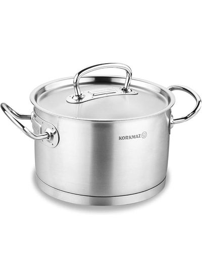 اشتري Stainless Steel Stockpot With Lid And Handles Silver 4 Quart A1161 في السعودية