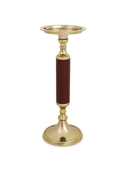 اشتري Owen Candle Holder, Gold & Brown - 13x33 cm في الامارات