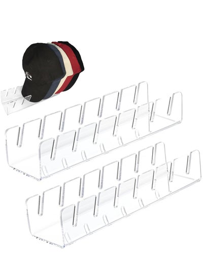 Buy COOLBABY Hat Stand for Baseball Caps Display and Organizer - 2 Pack, hat organizer No Install Acrylic Hat Holder for 14 Baseball Caps for Bedroom, Closet, Dresser(Clear) in UAE