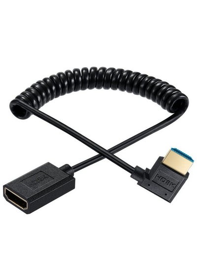 Buy 8K Hdmi Extension Cable 4Ft Coiled Hdmi 2.1 Male To Female 90 Degree Angle Spiral Extender Cord High Speed Supports 48Gbps 8K@60 For Camera Camcorder Monitor Tv Pc And More (Right Angle) in Saudi Arabia