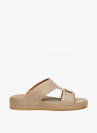 Buy Men's Textured Slip-On Arabic Sandals in UAE