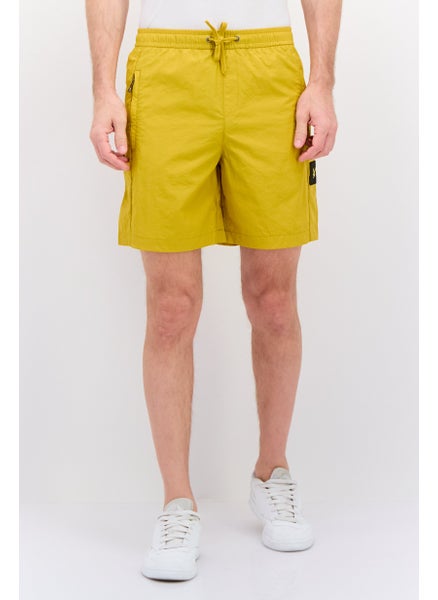 Buy Men Patch Logo Basic Shorts, Dark Yellow in UAE