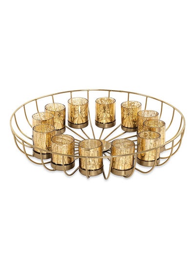 اشتري Pure Candle Holder, Gold - 40x7.6 cm في الامارات