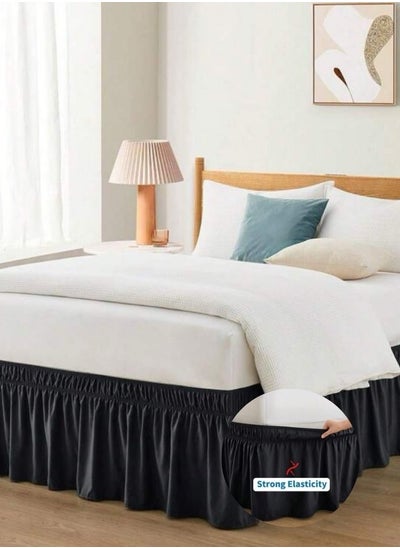 Buy 1 PC. black elastic bed skirt. in UAE