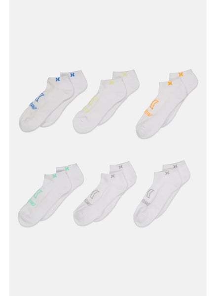 Buy Men 6 Pairs Brand Logo Socks, White in Saudi Arabia