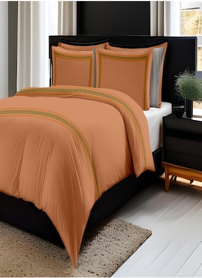 Buy Luxurious Embroidered 400 Thread Count 100 Percent Cotton Duvet Cover Set of 3 in Saudi Arabia