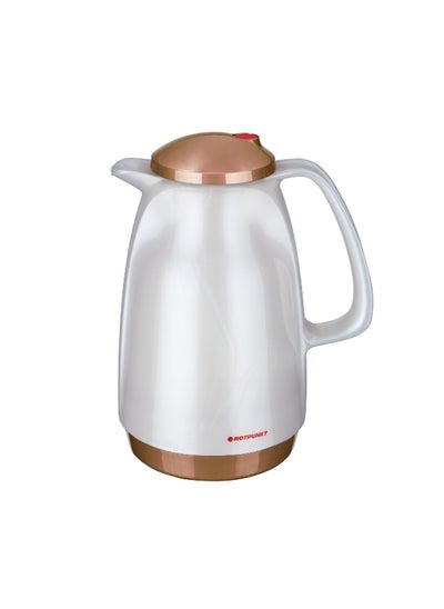 Buy Durable and Elegant Design Vacuum Jug White and Brown 1 Liter 003-0045 in Saudi Arabia