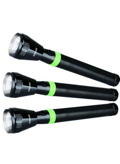 Buy Pack of 3 LED Rechargeable Torches SLT-2411 Black in UAE