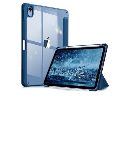 Buy Hybrid Case Compatible with iPad 10th Generation 2022 (10.9 Inch) - [Ultra Slim] Shockproof Clear Cover with Built-in Pencil Holder, Auto Wake/Sleep, Midnight Blue in Egypt