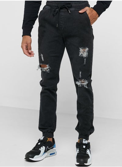 Buy Slim Fit Ripped Jogger Jean in Saudi Arabia