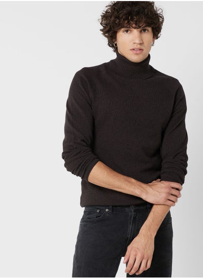 Buy Turtle Neck Knitted Pullover in UAE