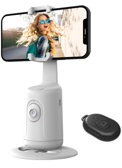 اشتري P01 Auto Face Tracking Tripod,360° Rotation Body Phone Camera Mount Smart Shooting Holder with Remote Selfie Stick, No App, Gesture Control, for Vlog, Tiktok في السعودية