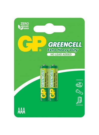 Buy GP GREENCELL extra Heavy Duty AAA Batteries 1.5V- GP24G R03 -Pack of 2 in UAE