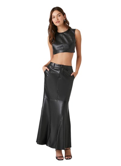 Buy Faux Leather Mermaid Maxi Skirt in Egypt