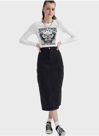 Buy Cargo Fit Pocket Detailed 100% Cotton Skirt in Saudi Arabia