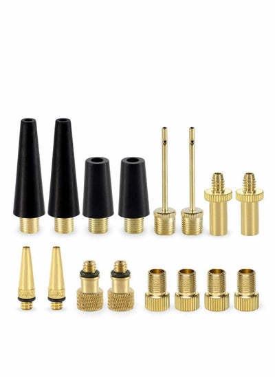 Buy Bicycle Valve Adaptor, 16 Pcs Brass Bike Pump Adapters, Ball Pump Needle, Air Nozzle Pump Adapter Kit, Toys Nozzle Inflator Adapter, Air Pump Accessories for Standard Pump in UAE