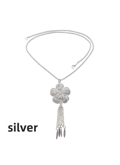 اشتري Yunnan Dai Ethnic Gold Tassel Pendant Waist ChainSilver Necklace Silver Necklace في الامارات