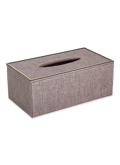 اشتري Luela Tissue Box Cover, Brown - 26x10 cm في الامارات