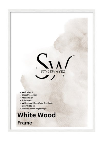 Buy Wall Modern Wood Picture Frames 50x70 cm - White Color in Egypt