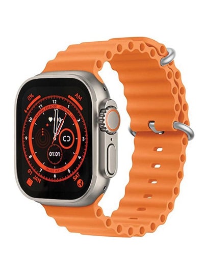 Buy Ultra Smart watch Wireless Charging, Full Touch Screen, Bluetooth 5.1, Waterproof Heart Rate Sleep Quality Monitor,  Compatible with Android and Apple Devices - Orange in UAE