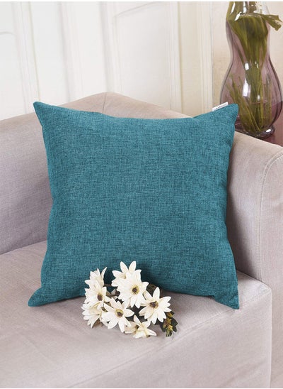 Buy Square Linen Decorative Cushion with Solid Design and Elegant Colors in Saudi Arabia