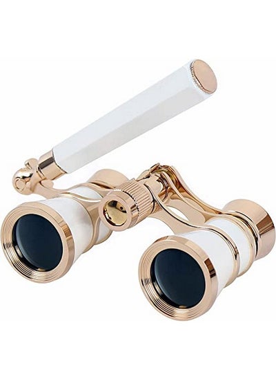 اشتري Opera Glasses Binoculars 3X25 Theater Bk7 Optical Glass Portable Telescope Adults Kids Women In Musical Concerts Theater Cinema (White) في الامارات