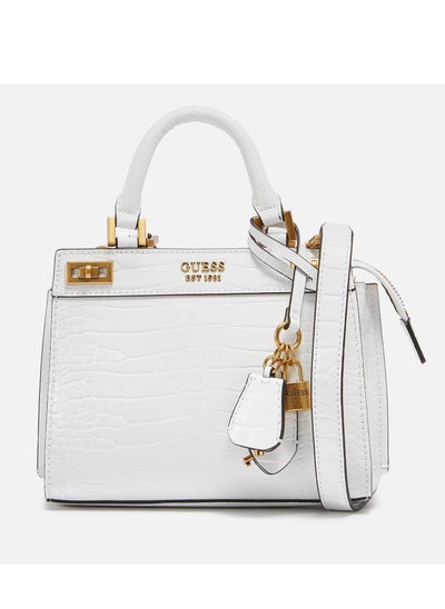 Buy Guess Women's Katey Croc Mini Satchel - White in Saudi Arabia