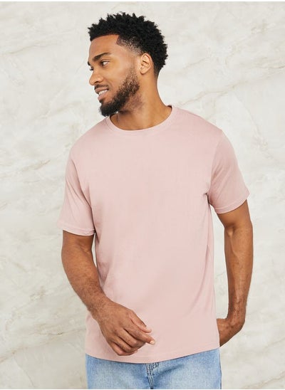 Buy Solid Compact Jersey Regular Fit Pure Cotton T-Shirt in Saudi Arabia