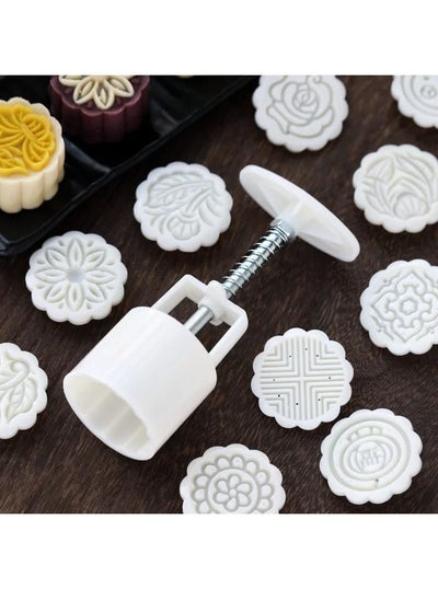 Buy Moon Cake Decorating Tools Oriental Pie Shell Shaped Mooncake Mold Hand Pressure Fondant Pie Baking Tool Accessory Set in UAE