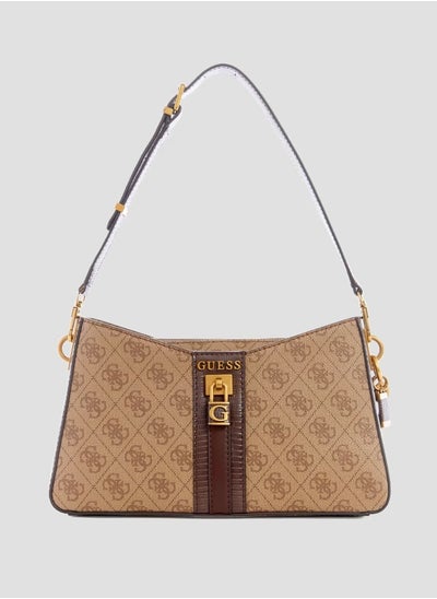 Buy Guess Ginevra Logo Women's Elite Shoulder Bag Brown Fashion Versatile Classic SB867518 in UAE