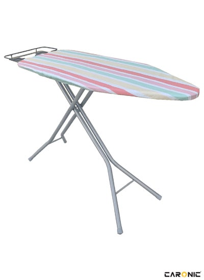 Buy Ironing Board Foldable Lightweight Adjustable Height Safety Lock Buckle Anti-Slip Screw 148x44 cm in UAE