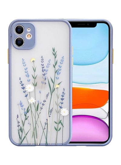 Buy Compatible for iPhone 11 Case for Clear Flowers Pattern Frosted PC Back 3D Floral Girls Woman and Soft TPU Bumper Protective Silicone Slim Shockproof Case for iPhone 11 Purple in Saudi Arabia