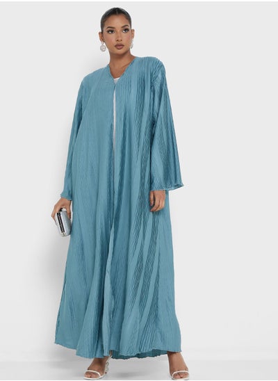 Buy V-Neck Pleated Abaya in UAE