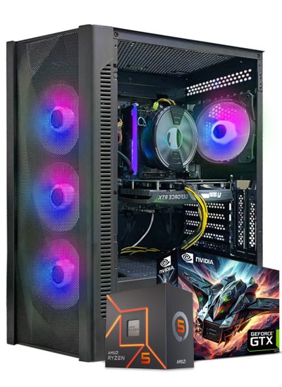 Buy Gaming PC, AMD Ryzen 5-5500, GTX 1650, 16GB RAM, 1TB SSD,Window 11 Pro, Black Case in UAE