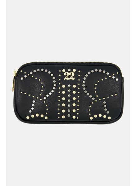 اشتري Women Studded Purse 12 H x 21 L x 2,5 W cm, Black في الامارات