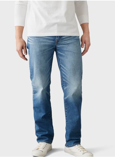 Buy Airflex+Light Wash Straight Fit Jeans in Saudi Arabia