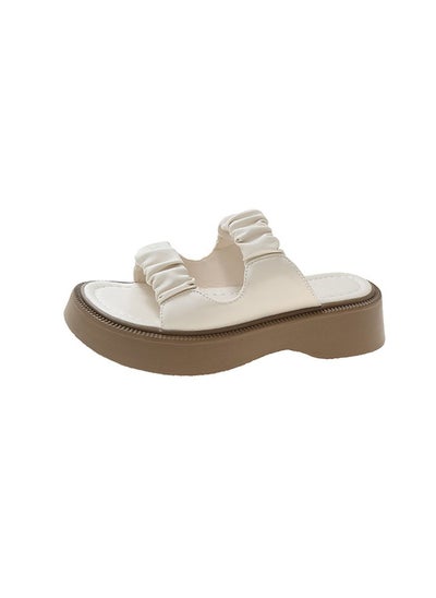 Buy Korean Summer Women Thick Bottom Outdoor Slippers in UAE