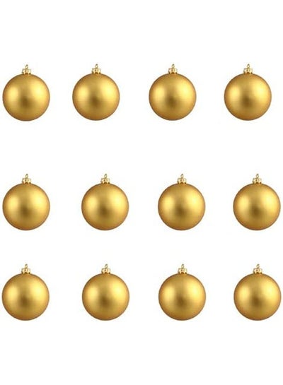 Buy Christmas Decorative Balls Set 4 cm 12 Pieces Gold in Egypt