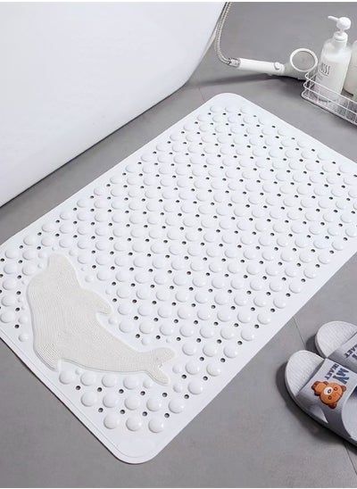 اشتري 1-Piece Non-slip Massage Mat For Bathroom PVC White 70x50 Centimeter في الامارات