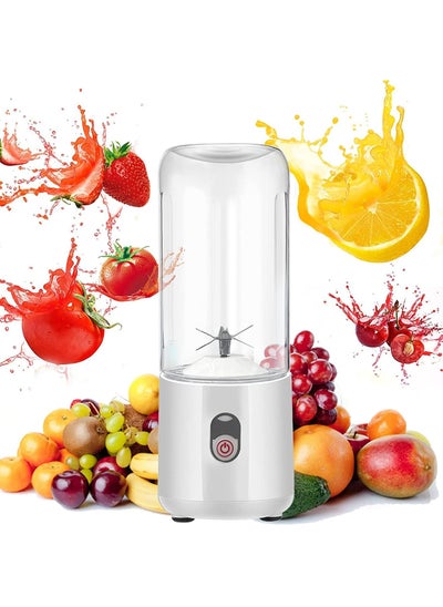 اشتري Portable Juicer, 500ml Mini Blender for Smoothies/Fruits/Shakes, USB Rechargeable Battery Mini Juicer, BPA Free, 6 Blades Personal Blender, 220V for Home/Office/Gym في السعودية