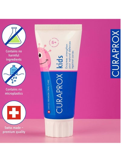 Buy Curaprox Children's Toothpaste with Refreshing Watermelon and Fruit Flavor for Children Ages 6 Years and Above in Saudi Arabia