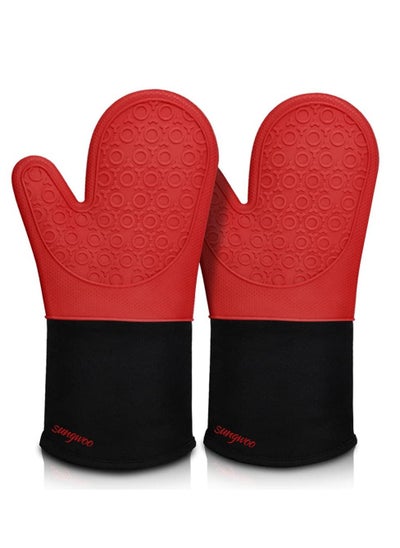 Buy Extra Long Professional Silicone Oven Mitt in UAE